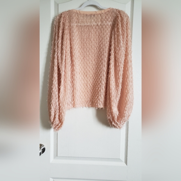Zara Blouse Pink-melon Size Medium with oversized sleeves. - Picture 3 of 4